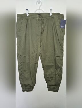 NWT Gap Drawstring Twill Joggee Pants Womens XXL  Army Greem Boho Utility